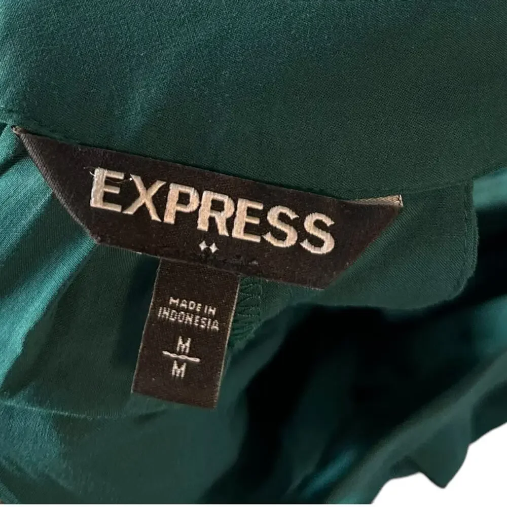 Womens Top Size Medium Dark Green Open Shoulder Business Casual Professional Fun